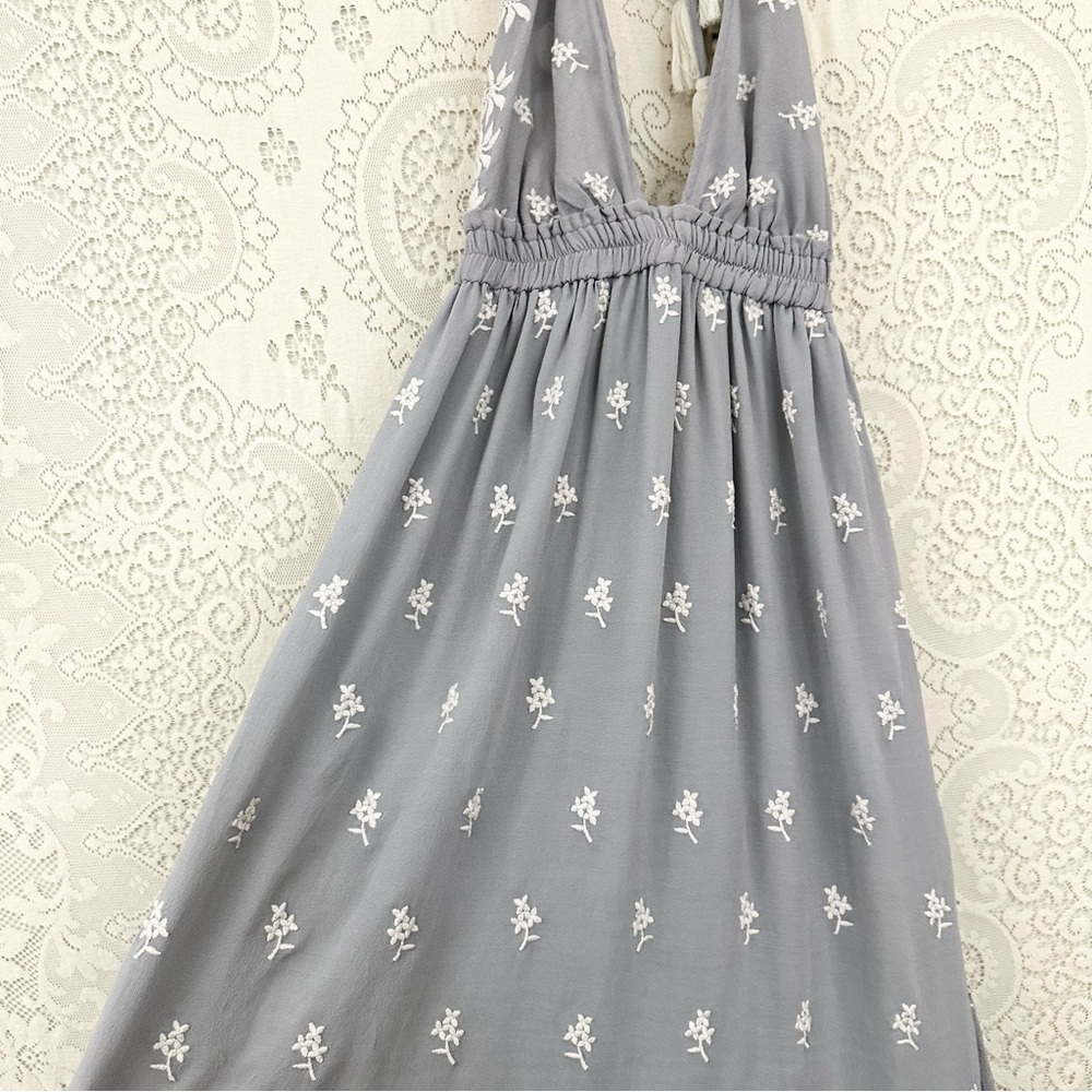 LoveShackFancy Isabel Dress in Dusty Sage Summer Garden - Picture 6 of 16